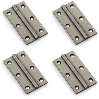 B&Q -  4 PackPair Solid Brass Cabinet Butt Hinge75mmPewter Premium Cupboard Fixings