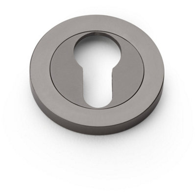 Loops Screwless Round Euro Profile EscutcheonDark Bronze 50mm Door Key Plate from B&Q