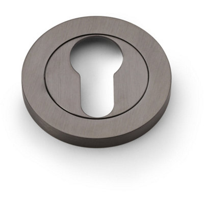 Loops Screwless Round Euro Profile EscutcheonDark Bronze Pvd 50mm Door Key Plate from B&Q