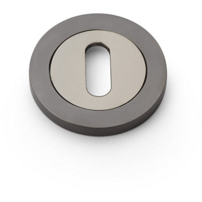 Loops Screwless Round Standard Profile EscutcheonDark Bronze 50mm Lock Key Plate from B&Q