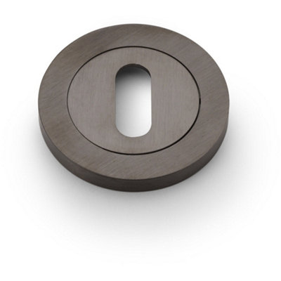 Loops Screwless Round Standard Profile Escutcheon Dark Bronze Pvd 50mm Lock Key Plate from B&Q
