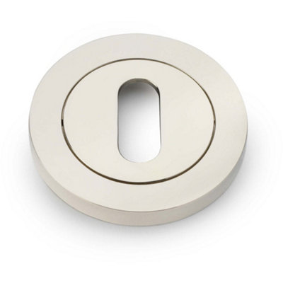 Loops Screwless Round Standard Profile Escutcheon Polished Nickel 50mm Lock Key Plate from B&Q