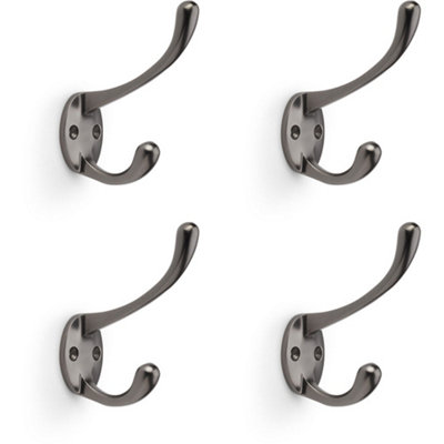 B&Q -  4 PackSolid Brass Victorian Hat & Coat HookWall Mounted HolderDark Bronze