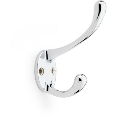 B&Q -  Solid Brass Victorian Hat & Coat HookWall Mounted HolderPolished Chrome