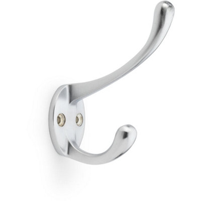 B&Q -  Solid Brass Victorian Hat & Coat HookWall Mounted HolderSatin Chrome