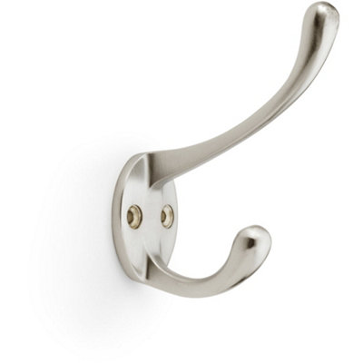 B&Q -  Solid Brass Victorian Hat & Coat HookWall Mounted HolderSatin Nickel