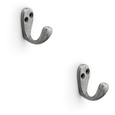 B&Q -  2 PackSolid Brass Victorian Single Robe Coat HookWall Mounted Holder Antique Iron