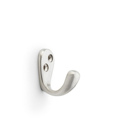 B&Q -  Solid Brass Victorian Single Robe Coat HookWall Mounted Holder Satin Nickel