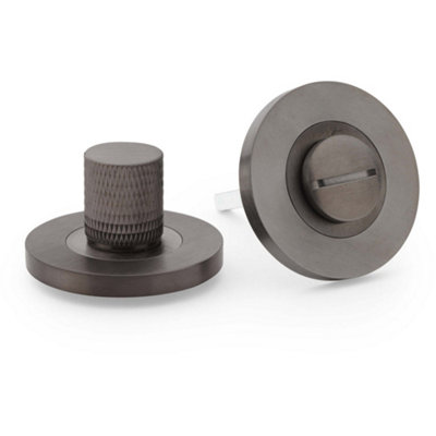 B&Q -  Modern Knurled Thumbturn & Release LockDark BronzeBathroom Door Wc