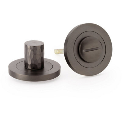 B&Q -  Modern Hammered Thumbturn & Release LockDark BronzeBathroom Door Wc