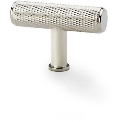 Loops Knurled T Bar Cupboard Door Knob55mm X 38mm Polished Nickel Unit Pull Handle from B&Q