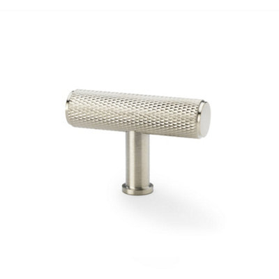 Loops Knurled T Bar Cupboard Door Knob55mm X 38mmSatin Nickel Unit Pull Handle from B&Q