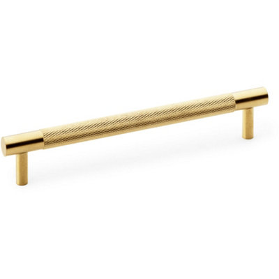 B&Q -  Knurled T Bar Door Pull HandleSatin Brass160mm Centres Premium Drawer