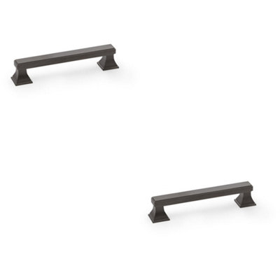 Loops 2 PackChunky Square Pull HandleDark Bronze 128mm Centres Solid Brass Drawer Door from B&Q