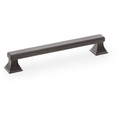 Loops Chunky Square Pull HandleDark Bronze 160mm Centres Solid Brass Drawer Door from B&Q