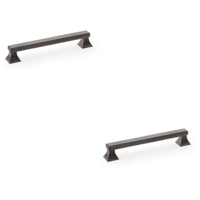 Loops 2 PackChunky Square Pull HandleDark Bronze 160mm Centres Solid Brass Drawer Door from B&Q