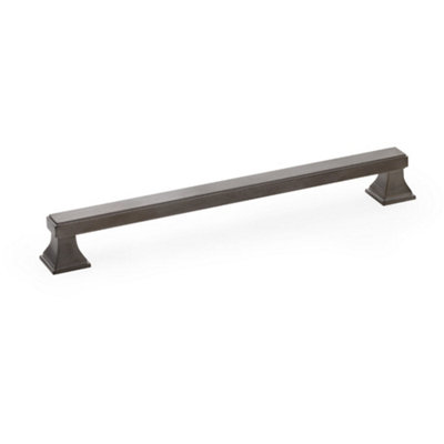Loops Chunky Square Pull HandleDark Bronze 224mm Centres Solid Brass Drawer Door from B&Q