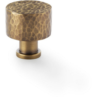 Loops Round Hammered Door KnobAntique Brass 30mm Diameter Cupboard Pull Handle from B&Q