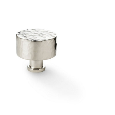 Loops Round Hammered Door KnobPolished Nickel 35mm Diameter Cupboard Pull Handle from B&Q