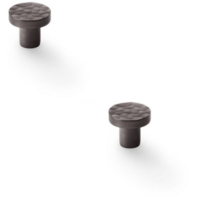 Loops 2 PackSlim Hammered Door KnobDark Bronze 30mm Round Cupboard Cabinet Pull Handle from B&Q