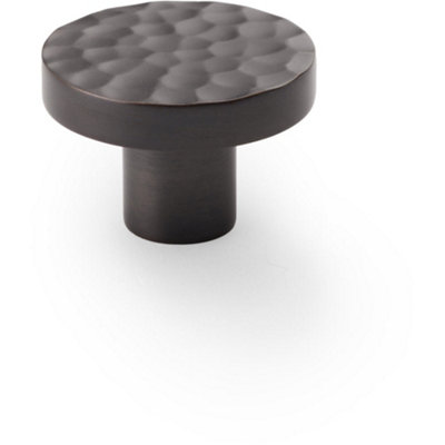 Loops Slim Hammered Door KnobDark Bronze 38mm Round Cupboard Cabinet Pull Handle from B&Q