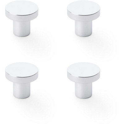 Loops 4 PackSlim Round Door KnobPolished Chrome 30mm Modern Cupboard Cabinet Pull Handle from B&Q