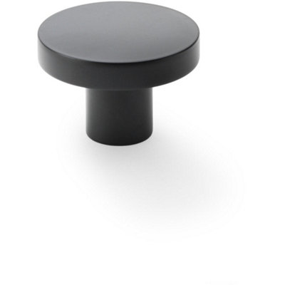 Loops Slim Round Door KnobMatt Black 38mm Modern Cupboard Cabinet Pull Handle from B&Q