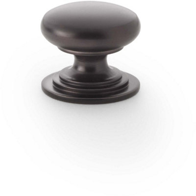 Loops Stepped Round Door KnobDark Bronze 25mm Classic Kitchen Cabinet Pull Handle from B&Q