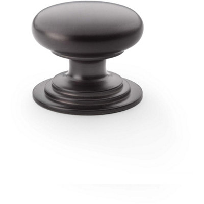 Loops Stepped Round Door KnobDark Bronze 38mm Classic Kitchen Cabinet Pull Handle from B&Q