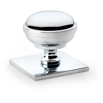 Loops Classic Round Cabinet Door Knob & Matching Backplate Polished Chrome 34mm Handle from B&Q