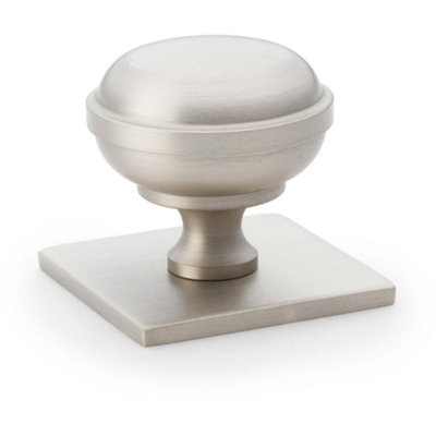 Loops Classic Round Cabinet Door Knob & Matching BackplateSatin Nickel 34mm Handle from B&Q
