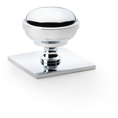 Loops Classic Round Cabinet Door Knob & Matching Backplate Polished Chrome 38mm Handle from B&Q