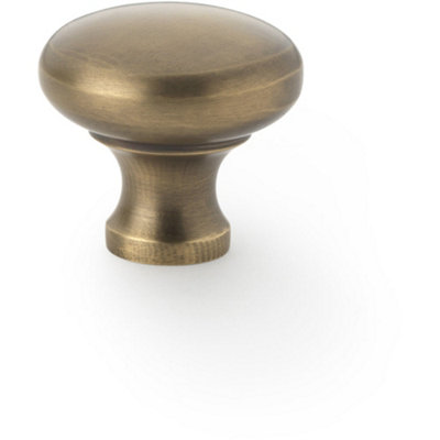 Loops Victorian Round Door KnobAntique Brass 32mmKitchen Cabinet Pull Handle from B&Q