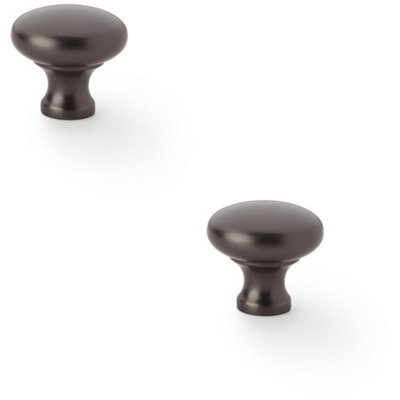 Loops 2 PackVictorian Round Door KnobDark Bronze 32mmKitchen Cabinet Pull Handle from B&Q
