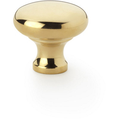 Loops Victorian Round Door KnobPolished Brass 32mmKitchen Cabinet Pull Handle from B&Q