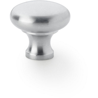 Loops Victorian Round Door KnobSatin Chrome 32mmKitchen Cabinet Pull Handle from B&Q