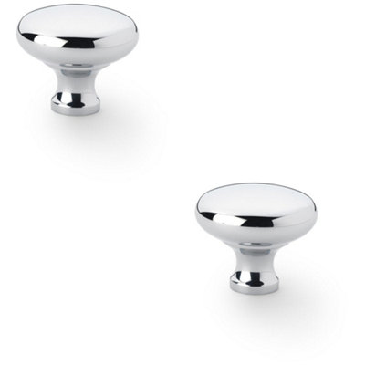 Loops 2 PackVictorian Round Door KnobPolished Chrome 38mmKitchen Cabinet Pull Handle from B&Q