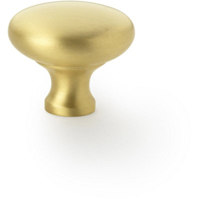 Loops Victorian Round Door KnobSatin Brass 38mmKitchen Cabinet Pull Handle from B&Q