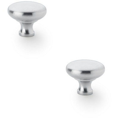 Loops 2 PackVictorian Round Door KnobSatin Chrome 38mmKitchen Cabinet Pull Handle from B&Q