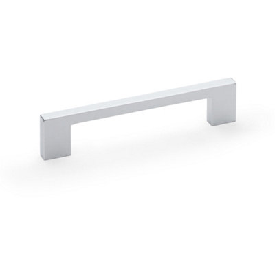 B&Q -  Slim Square Bar Pull HandlePolished Chrome128mm Centres Solid Brass Drawer
