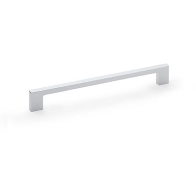 B&Q -  Slim Square Bar Pull HandlePolished Chrome224mm Centres Solid Brass Drawer