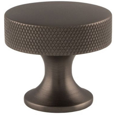B&Q -  Knurled Flared Stem Cabinet Door Knob38mm Dark Bronze Cupboard Pull Handle