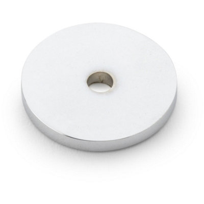 Loops Round Kitchen Door Knob BackplatePolished Chrome 25mm Diameter Circular Plate from B&Q