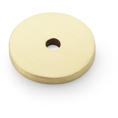 Loops Round Kitchen Door Knob BackplateSatin Brass 25mm Diameter Circular Plate from B&Q