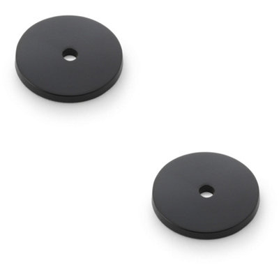 Loops 2 PackRound Kitchen Door Knob BackplateMatt Black 30mm Diameter Circular Plate from B&Q