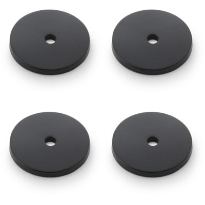 Loops 4 PackRound Kitchen Door Knob BackplateMatt Black 30mm Diameter Circular Plate from B&Q