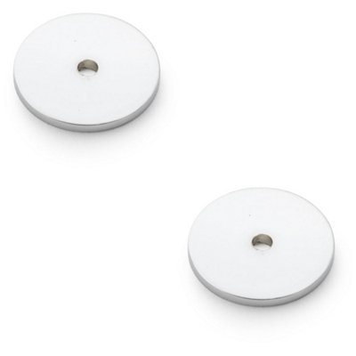 Loops 2 PackRound Kitchen Door Knob BackplatePolished Chrome 30mm Diameter Circular Plate from B&Q