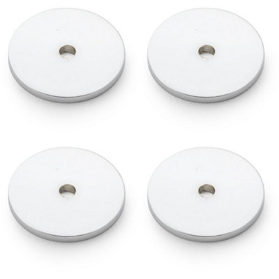 Loops 4 PackRound Kitchen Door Knob BackplatePolished Chrome 30mm Diameter Circular Plate from B&Q