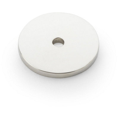 Loops Round Kitchen Door Knob BackplatePolished Nickel 30mm Diameter Circular Plate from B&Q