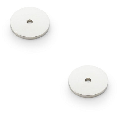 Loops 2 PackRound Kitchen Door Knob BackplatePolished Nickel 30mm Diameter Circular Plate from B&Q